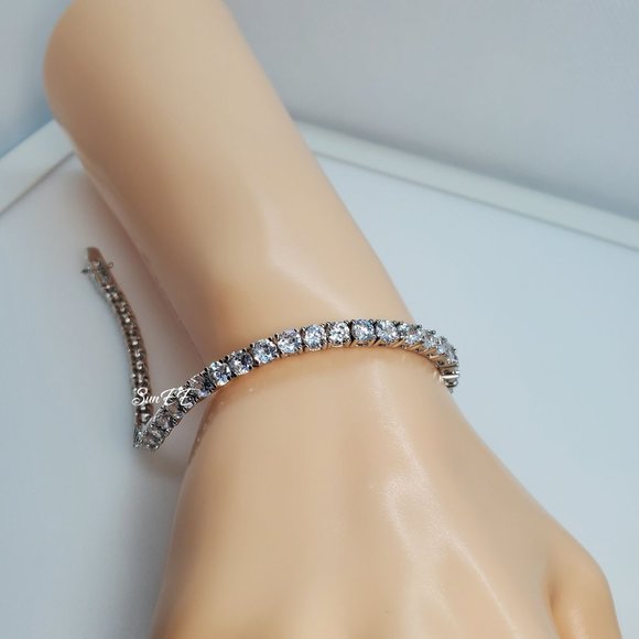 5.20CTW 3MM diamond tennis bracelet - Picture 3 of 4